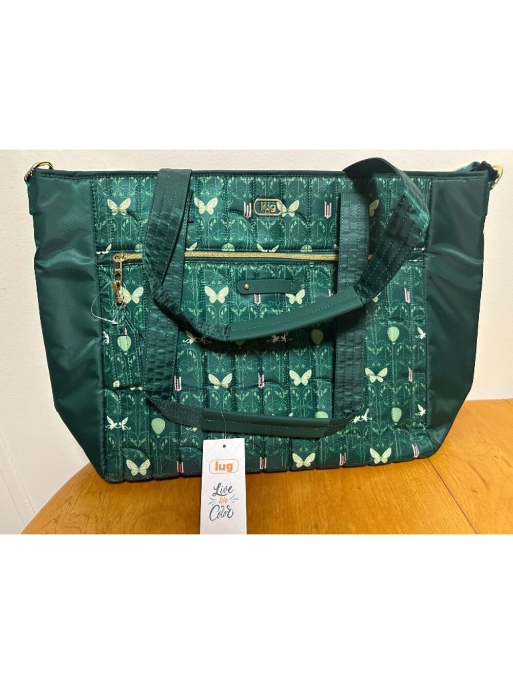 Lug Wicked Convertible Carryall Large Tote Paddle Emerald Green Friends for Good